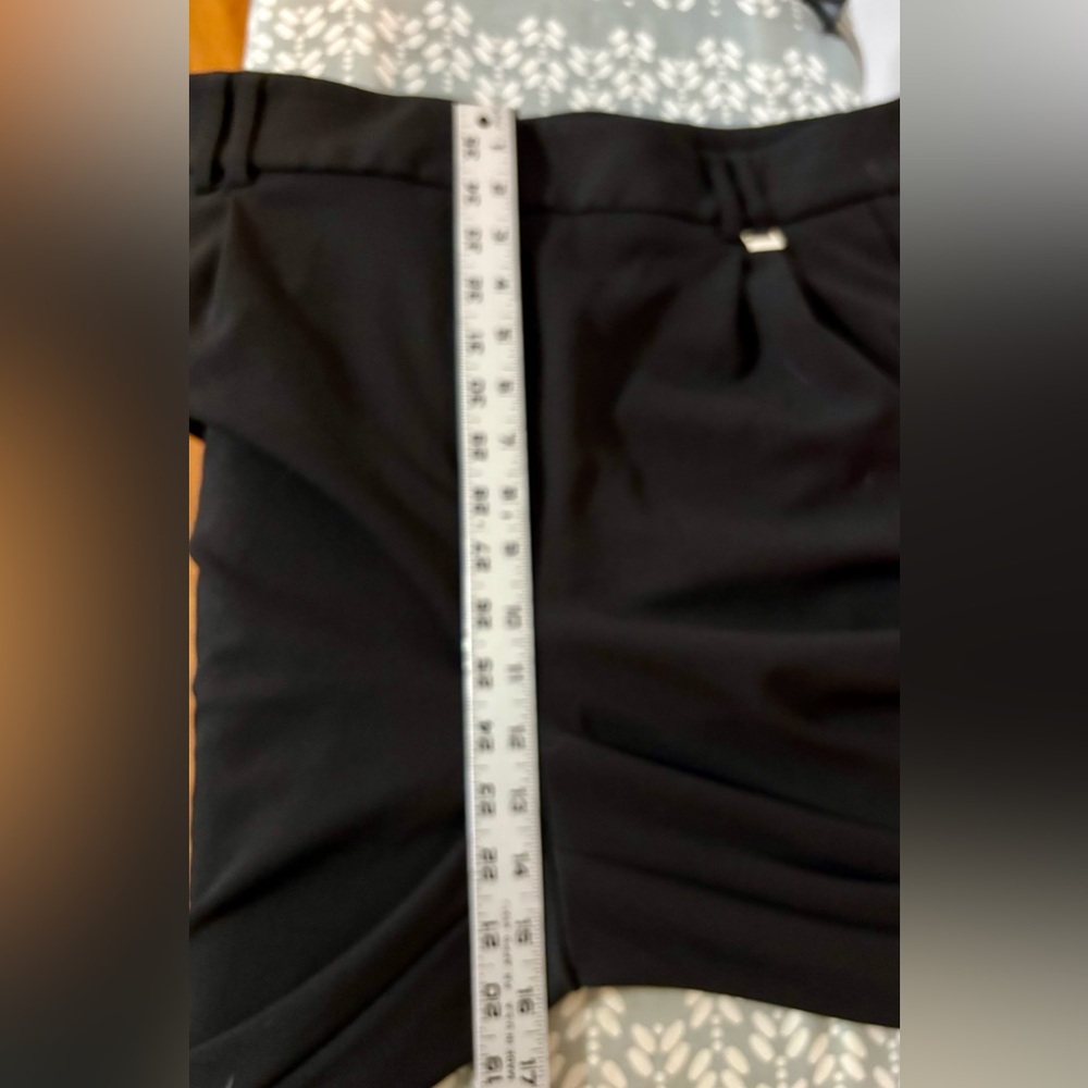 Anne Klein WOMENS Dress Pants Stretch Black  Straight Leg  SIZE 14 Gold Logo Bar - Picture 10 of 14